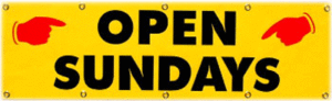 Open Sundays Banner