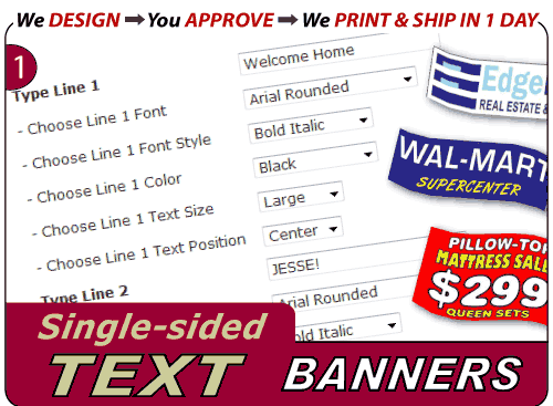 Text Banner - Single-sided
