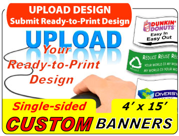 Free Shipping 4x15 4' x 15' Custom Vinyl Banner Full Color 13oz Free Design